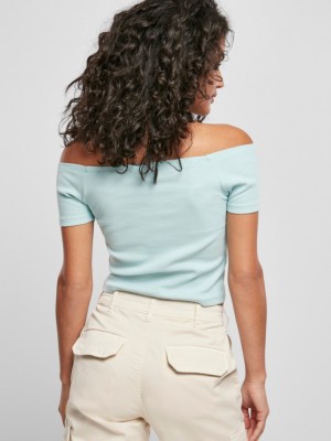 Дамска къса тениска в светлосин цвят Urban Classics 