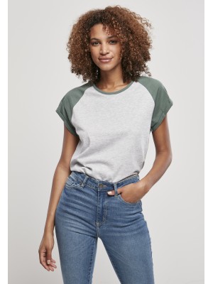 Дамска тениска с реглан ръкави Urban Classics lightgrey/paleleaf