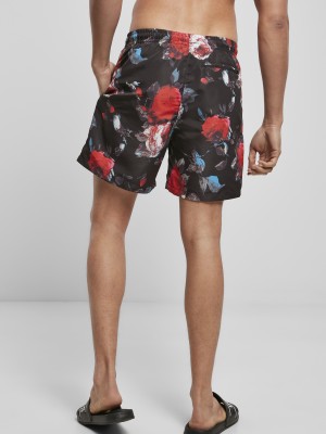 Мъжки плувни шорти Urban Classics Pattern?Swim Shorts black rose aop 