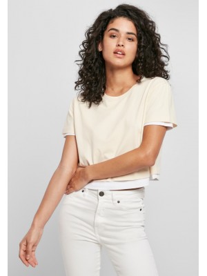 Дамска двупластова тениска Urban Classics wht/sand