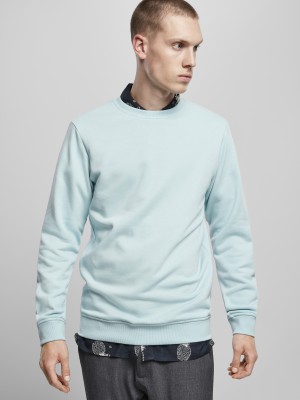 Мъжка блуза в светлосин цвят Urban Classics Basic Terry Crew  Мъжка блуза в светлосин цвят Urban Classics Basic Terry Crew