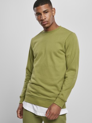 Мъжка блуза в масленозелен цвят Urban Classics Basic Terry Crew Мъжка блуза в масленозелен цвят Urban Classics Basic Terry Crew