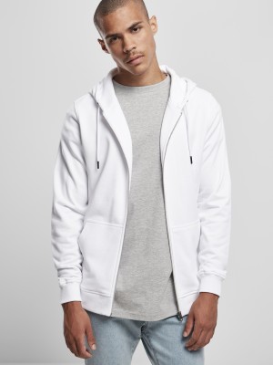 Мъжки суичър в бял цвят Urban Classics Basic Terry Zip Hoody  Мъжки суичър в бял цвят Urban Classics Basic Terry Zip Hoody
