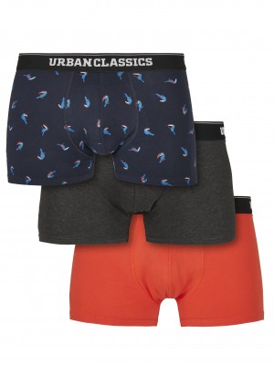 Комплект от три чифта боксерки Urban Classics bird aop+ boxer orange + cha 