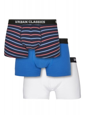 Комплект от три чифта боксерки Urban Classics neon stripe aop+boxer blue+wht 