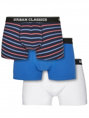 Комплект от три чифта боксерки Urban Classics neon stripe aop+boxer blue+wht 
