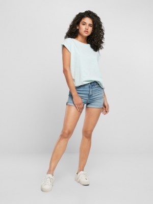 Дамска тениска в светлосин меланж Urban Classics 