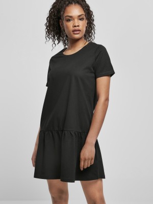 Дамска рокля в черен цвят Urban Classics Ladies Valance Tee Dress 
