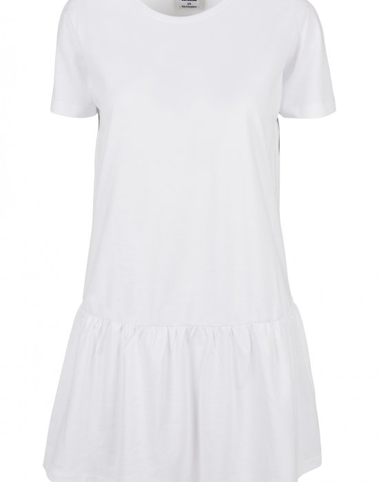 Дамска рокля в бял цвят Urban Classics Ladies Valance Tee Dress, Urban Classics, Рокли - Complex.bg