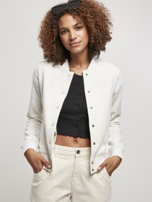 Дамско колежанско яке Urban Classics в сиво и бяло