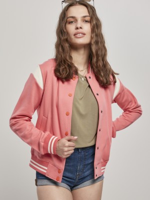 Дамско колежанско яке в розов цвят Urban Classics  Дамско колежанско яке в розов цвят Urban Classics