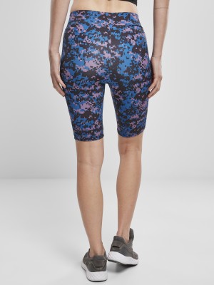 Дамски къс клин в камуфлажен десен Urban Classics High Waist Camo Tech Cycledigital duskviolet camo 