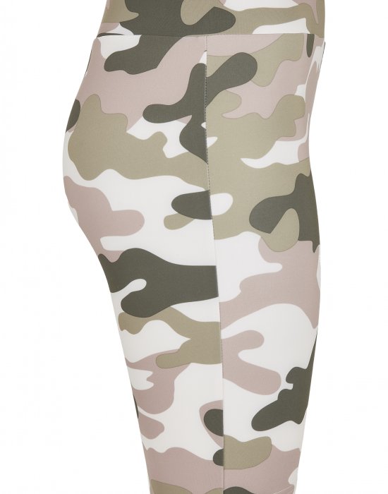 Дамски къс клин в камуфлажен десен Urban Classics High Waist Camo Tech Cycle Shorts duskrose camo, Urban Classics, Клинове - Complex.bg