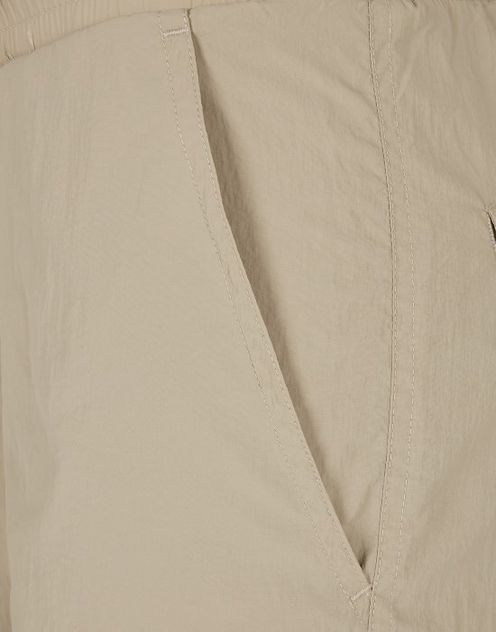 Дамски карго панталон в бежов цвят Urban Classics Ladies High Waist Crinkle Nylon Cargo, Urban Classics, Панталони - Complex.bg