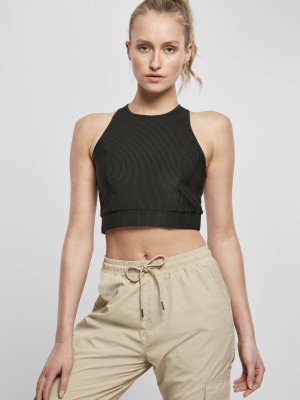 Дамски спортен къс топ Urban Classics Cropped Shiny Rib