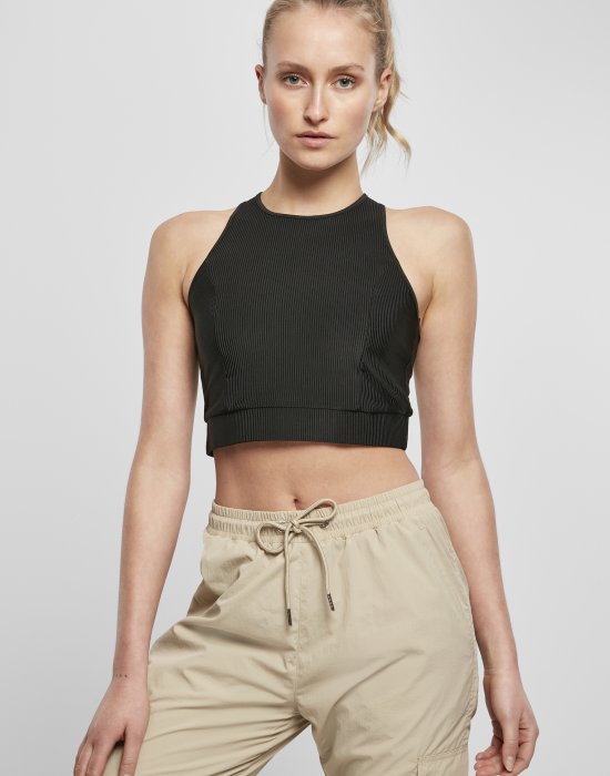 Дамски спортен къс топ Urban Classics Cropped Shiny Rib, Urban Classics, Топове - Complex.bg