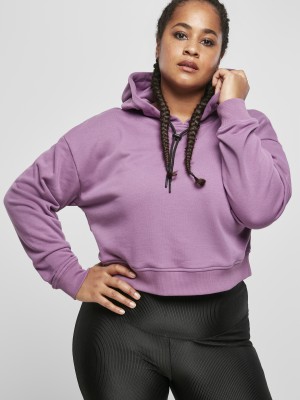 Дамски суичър в лилав цвят Urban Classics Ladies Short Terry Hoody