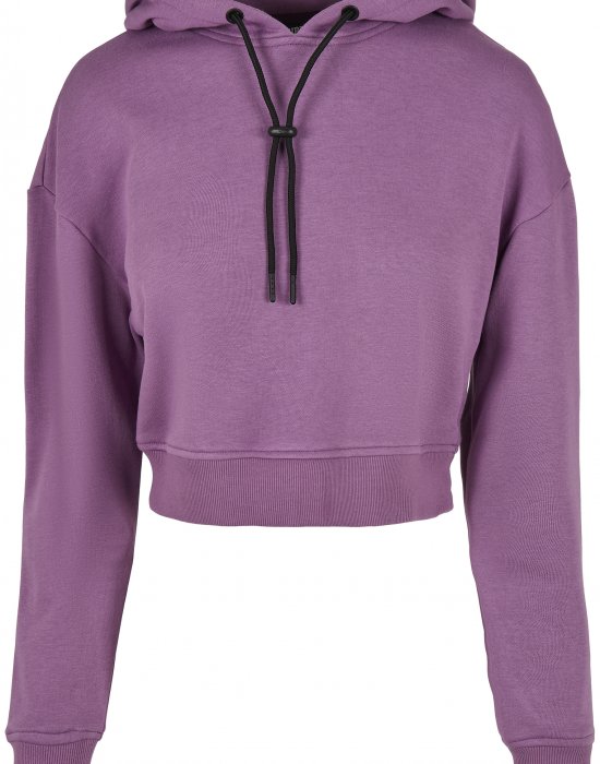 Дамски суичър в лилав цвят Urban Classics Ladies Short Terry Hoody, Urban Classics, Суичъри - Complex.bg