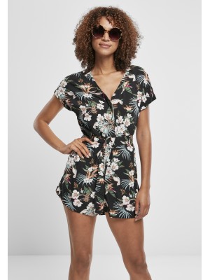 Дамски гащеризон Urban Classics Ladies Short Viscose Belt Jumpsuit 