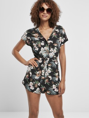 Дамски гащеризон Urban Classics Ladies Short Viscose Belt Jumpsuit 
