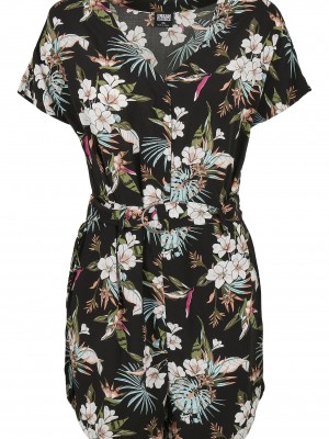 Дамски гащеризон Urban Classics Ladies Short Viscose Belt Jumpsuit 