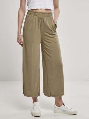 Дамски панталон в каки цвят Urban Classics Ladies Modal Culotte khaki 