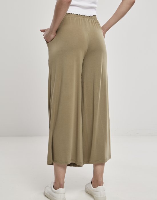 Дамски панталон в каки цвят Urban Classics Ladies Modal Culotte khaki, Urban Classics, Панталони - Complex.bg