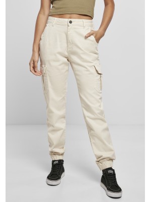Дамски карго панталон в пясъчен цвят Urban Classics Ladies High Waist Cargo Pants 