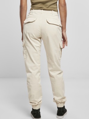 Дамски карго панталон в пясъчен цвят Urban Classics Ladies High Waist Cargo Pants 