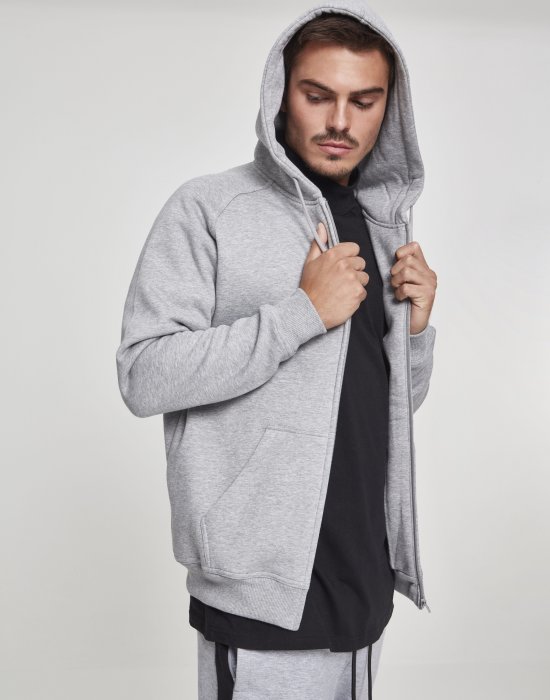 Мъжки изчистен суичър с цип Urban Classics gray TB014C, Urban Classics, Суичъри с цип - Complex.bg