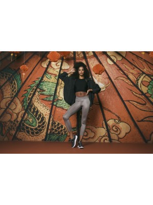 Дамски клин в сив цвят Urban Classics Ladies Imitation Leather Leggings 