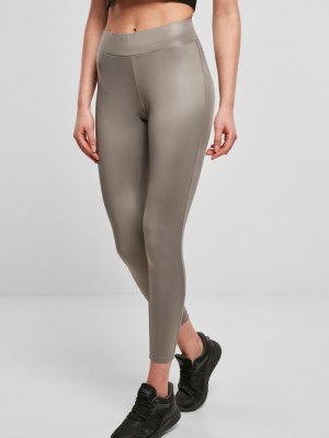 Дамски клин в сив цвят Urban Classics Ladies Imitation Leather Leggings 