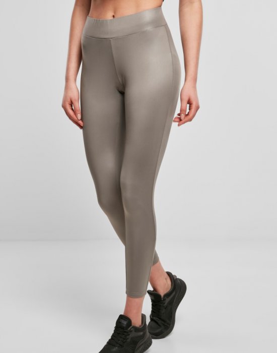 Дамски клин в сив цвят Urban Classics Ladies Imitation Leather Leggings, Urban Classics, Клинове - Complex.bg