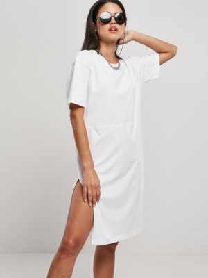 Дамска рокля в бял цвят Urban Classics от органичен памук 