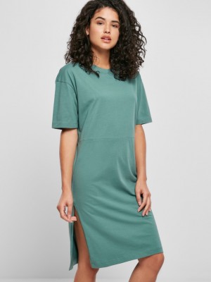 Дамска рокля в цвят мента Urban Classics от органичен памук