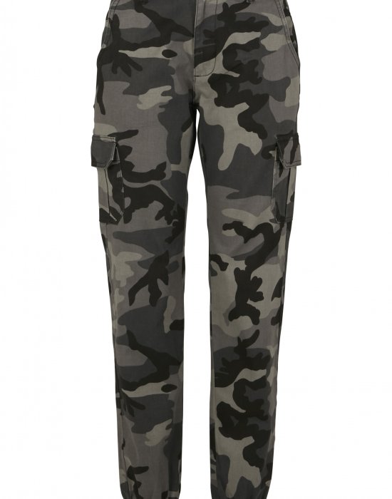 Дамски карго панталон в сив камуфлажен цвят Urban Classics Ladies High Waist Camo Cargo Pants, Urban Classics, Жени - Complex.bg