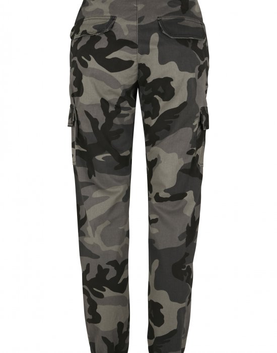 Дамски карго панталон в сив камуфлажен цвят Urban Classics Ladies High Waist Camo Cargo Pants, Urban Classics, Жени - Complex.bg