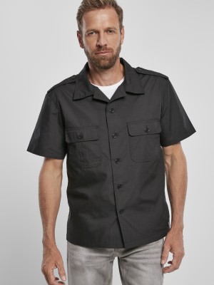 Мъжка риза с къс ръкав в черно Brandit