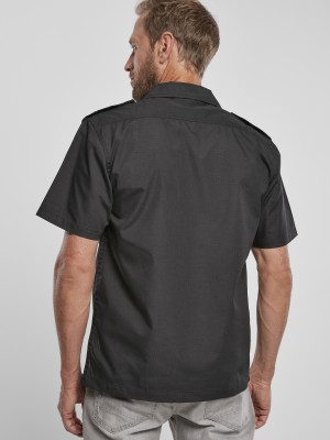 Мъжка риза с къс ръкав в черно Brandit