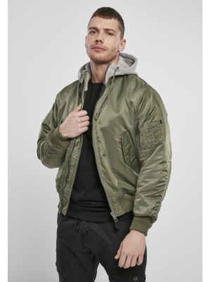 Мъжко яке тип бомбъри в цвят маслина и сиво Brandit