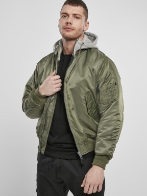 Мъжко яке тип бомбъри в цвят маслина и сиво Brandit