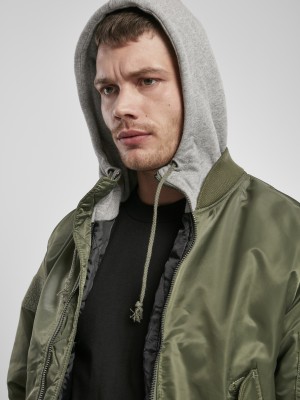 Мъжко яке тип бомбъри в цвят маслина и сиво Brandit