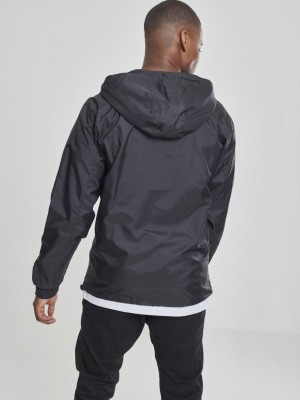 Мъжко черно яке Urban Classics с джоб отпред