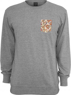 Мъжка сива блуза Urban Classics с кожен джоб grey/flower