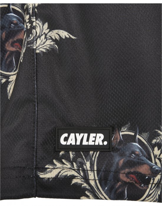 Мъжки къси панталони в черно на цветни щампи C&S, Cayler & Sons, Къси панталони - Complex.bg