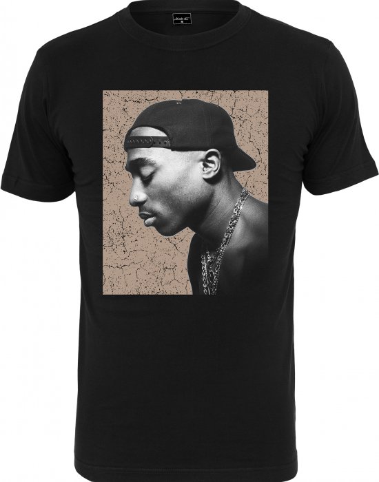 2Pac / Tupac Cracked Backround Мъжка черна тениска Mister Tee, 2Pac, Тениски - Complex.bg
