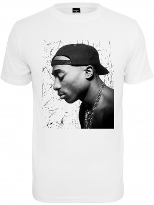 2PAC / Tupac Cracked Backround Мъжка бяла тениска Mister Tee