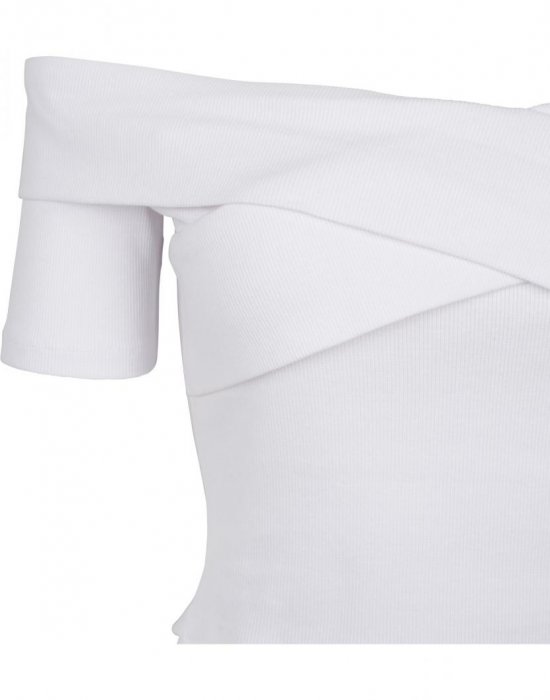Дамска къса блуза с голи рамене Urban Classics в бял цвят, Urban Classics, Жени - Complex.bg