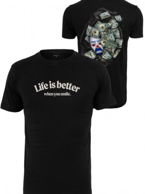Мъжка тениска в черен цвят Mister Tee Life Is Better 
