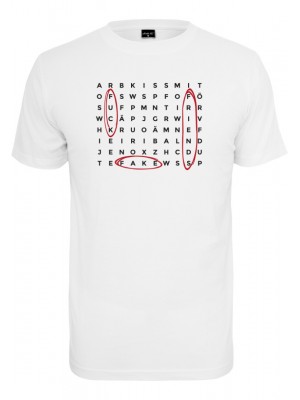 Мъжка тениска в бял цвят Mister Tee Crossword 